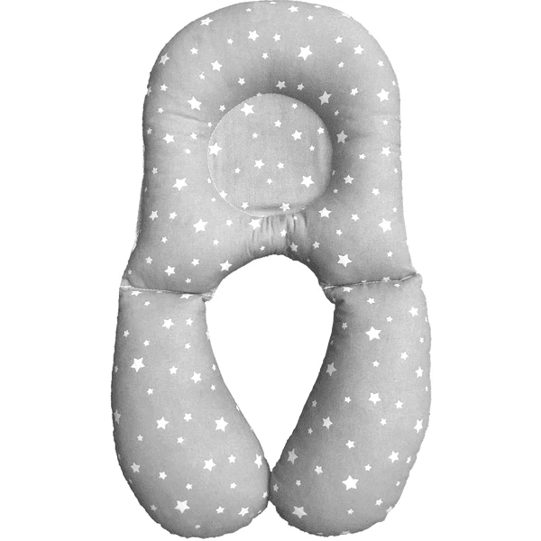 BabyDorm® Nackenkissen NeckyDorm Star Grau Mit Weißen Sternen – Bild 2