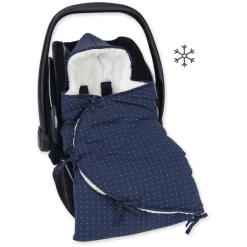 BEMINI Baby Nest Ausgekleidet Pady Jersey + Teddy Geometric Print Navy