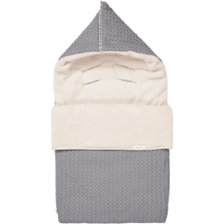 Koeka Fußsack 0+ 3 Punkte Plüsch Oslo Grau/Kiesel