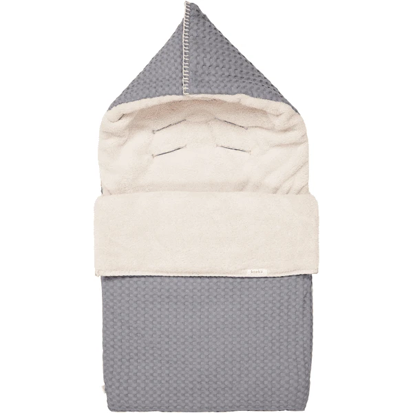 Koeka Fußsack 0+ 3 Punkte Plüsch Oslo Grau/Kiesel